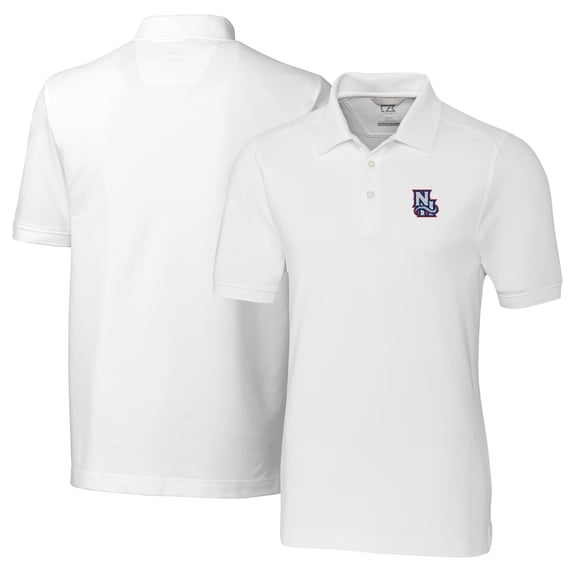 Men's Cutter & Buck White New Hampshire Fisher Cats Big & Tall DryTec Advantage Tri-Blend Pique Polo