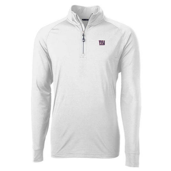 Men's Cutter & Buck White New York Giants Adapt Eco Knit Quarter-Zip Pullover Jacket