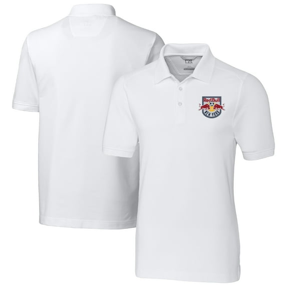 Men's-Cutter & Buck White New York Red Bulls Big & Tall Advantage Eco Tri-Blend Pique Polo
