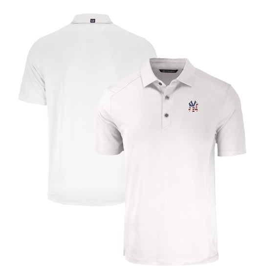 Men's Cutter & Buck White New York Yankees Stars & Stripes Forge Eco Stretch Recycled Polo