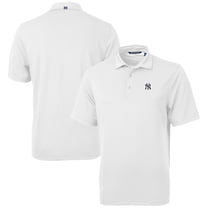 Men's Cutter & Buck White New York Yankees Virtue Eco Pique Recycled Polo