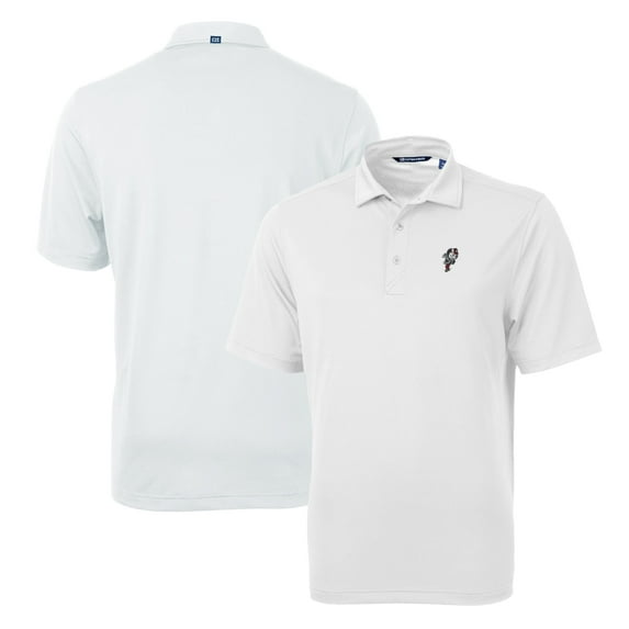 Men's Cutter & Buck White Ohio State Buckeyes Team Logo Virtue Eco Pique Recycled Polo