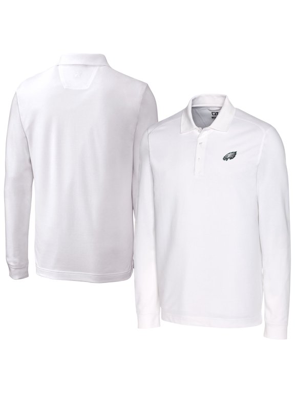 Men's Cutter & Buck White Philadelphia Eagles Advantage Eco Pique DryTec Tri-Blend Polo