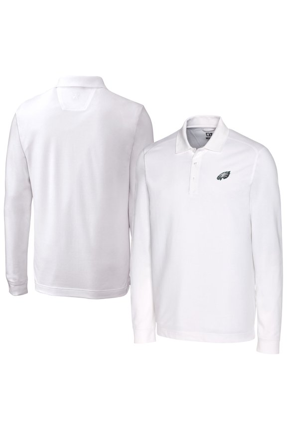 Men's Cutter & Buck White Philadelphia Eagles Advantage Eco Pique DryTec Tri-Blend Polo