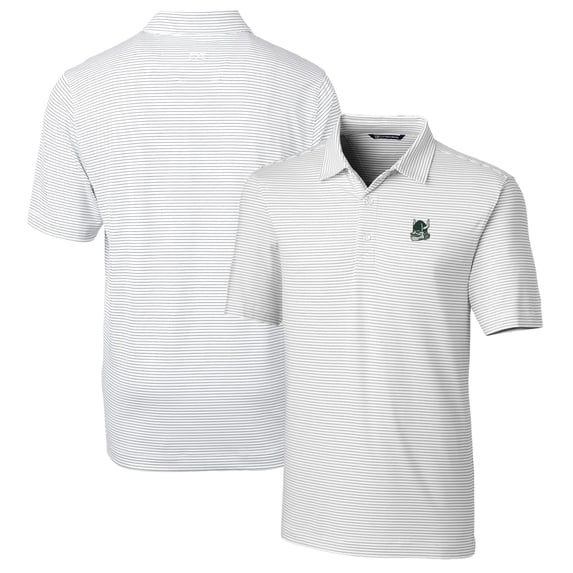 Men's Cutter & Buck White Portland State Vikings Big & Tall Forge Pencil Stripe Stretch Polo