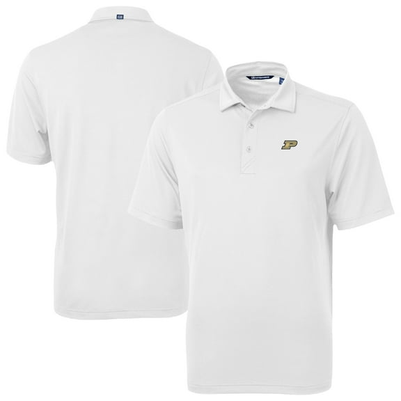 Men's Cutter & Buck White Purdue Boilermakers Virtue Eco Pique Recycled Polo