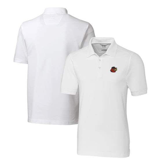 Men's Cutter & Buck White Rochester Red Wings DryTec Advantage Tri-Blend Pique Polo