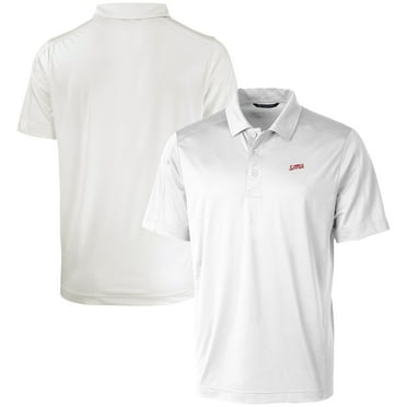 Men's Cutter & Buck  White SMU Mustangs Vault Prospect Textured Stretch Polo