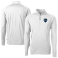 thumbnail image 1 of Men's-Cutter & Buck  White Sporting Kansas City Adapt Eco Knit Stretch Recycled Raglan Quarter-Zip Top, 1 of 3