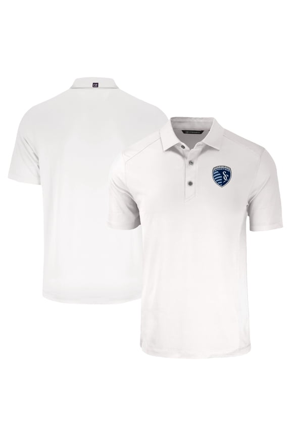 Men's-Cutter & Buck  White Sporting Kansas City Big & Tall Forge Eco Stretch Recycled Polo
