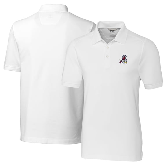 Men's Cutter & Buck White Springfield Cardinals Big & Tall DryTec Advantage Tri-Blend Pique Polo