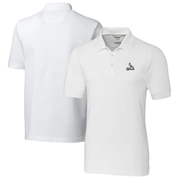 Men's Cutter & Buck White St. Louis Cardinals Advantage Eco Pique DryTec Tri-Blend Polo