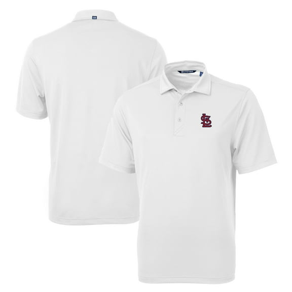 Men's Cutter & Buck White St. Louis Cardinals Big & Tall Virtue Eco Pique Recycled Polo