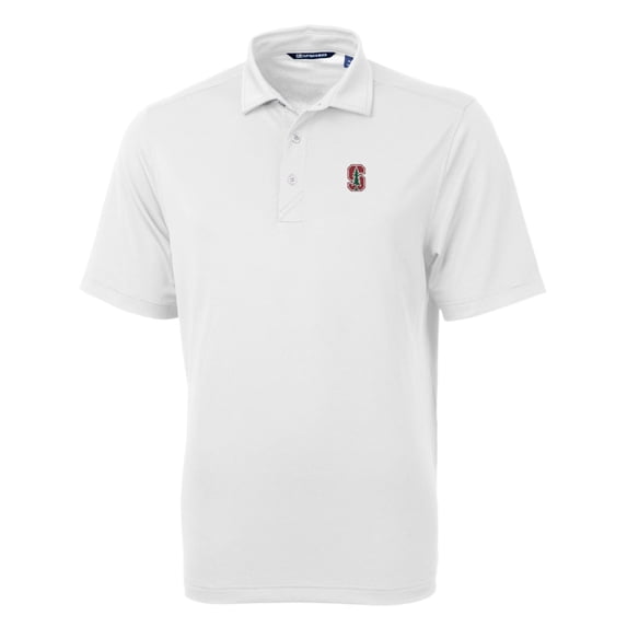 Men's Cutter & Buck White Stanford Cardinal Big & Tall Virtue Eco Pique Recycled Polo