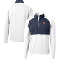 thumbnail image 1 of Men's Cutter & Buck  White Syracuse Orange DryTec Adapt Eco Knit Hybrid Recycled Raglan Quarter-Zip Jacket, 1 of 3