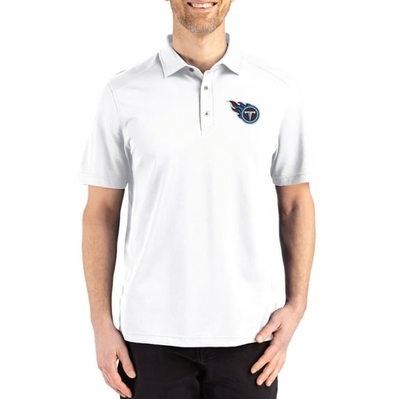 Men's Cutter & Buck White Tennessee Titans Big & Tall Advantage Refresh Epic Confidence Recycled Tri-Blend Pique Polo