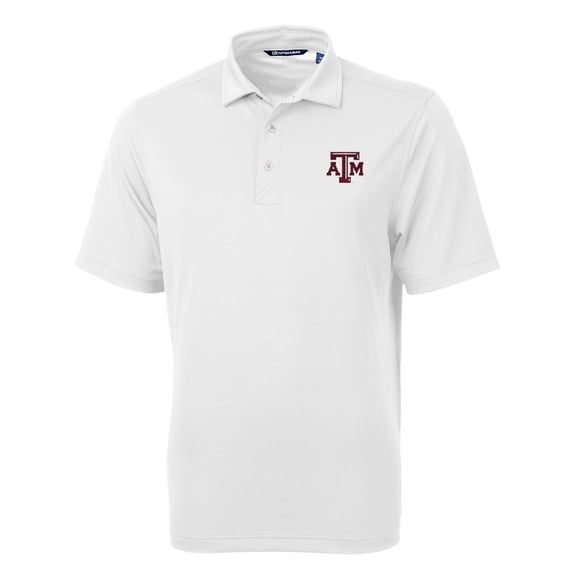 Men's Cutter & Buck White Texas A&M Aggies Virtue Eco Pique Recycled Polo