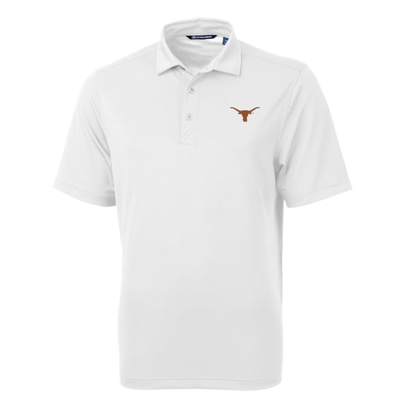 Men's Cutter & Buck White Texas Longhorns Virtue Eco Pique Recycled Polo