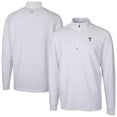 thumbnail image 1 of Men's Cutter & Buck White Texas Rangers Traverse Eco Tri-Blend DryTec Quarter-Zip Jacket, 1 of 3