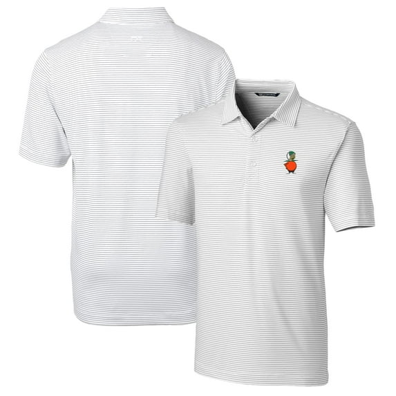 Men's Cutter & Buck White UCF Knights Big & Tall Forge Pencil Stripe Stretch Polo