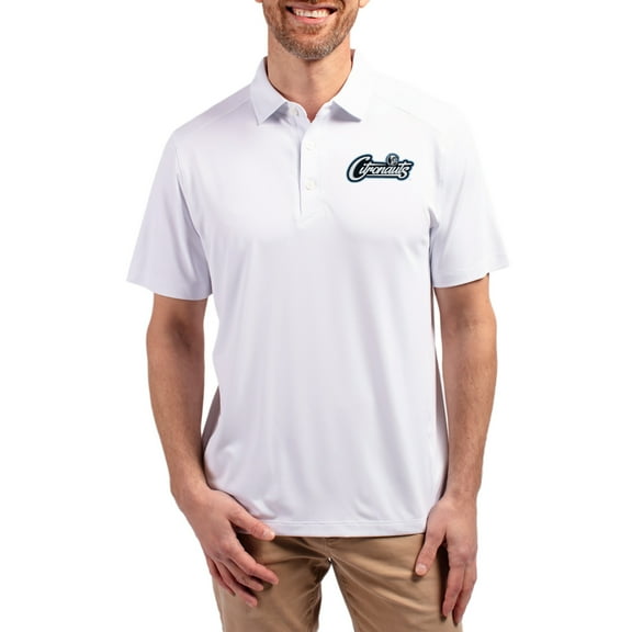 Men's-Cutter & Buck White UCF Knights Forge Eco Stretch Recycled Polo