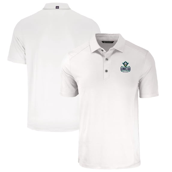 Men's Cutter & Buck White UNC Wilmington Seahawks Big & Tall Forge Eco Stretch Recycled Polo