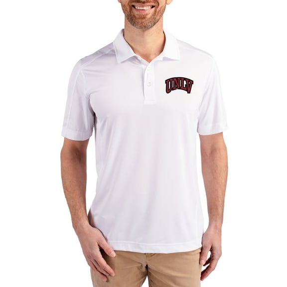 Men's Cutter & Buck White UNLV Rebels Prospect Eco Textured Stretch Recycled Polo