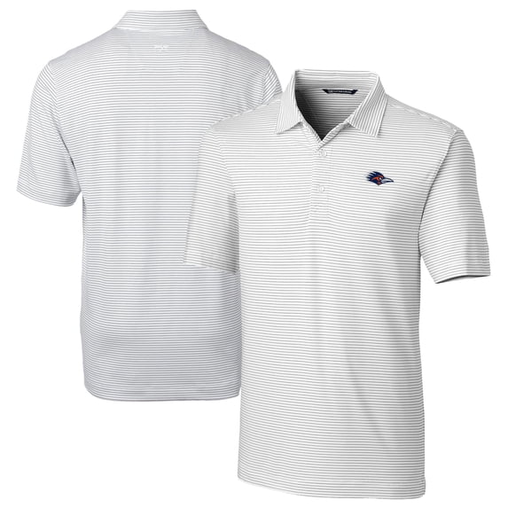 Men's Cutter & Buck White UTSA Roadrunners Big & Tall Forge Pencil Stripe Stretch DryTec Polo