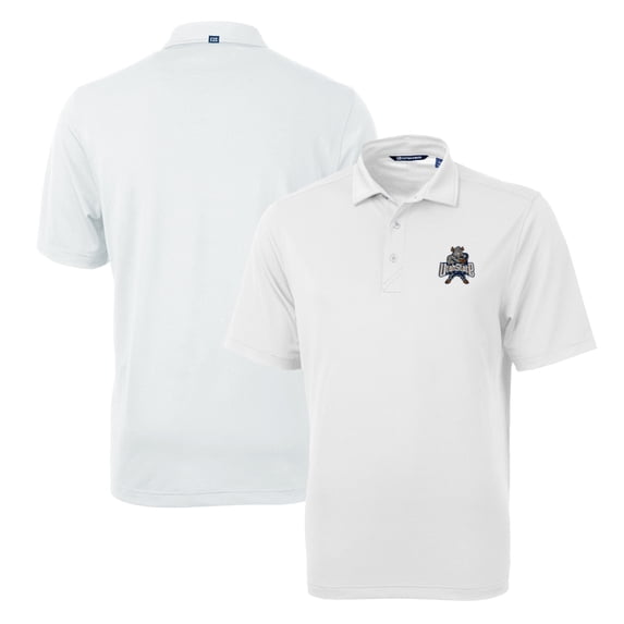 Men's Cutter & Buck White Utah State Aggies Team Logo Virtue Eco Pique Recycled Polo