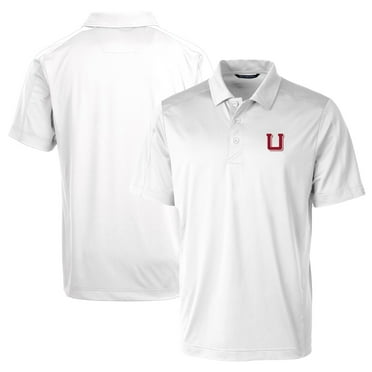 Men's Cutter & Buck White Utah Utes Team Logo Big & Tall Prospect Textured Stretch Polo