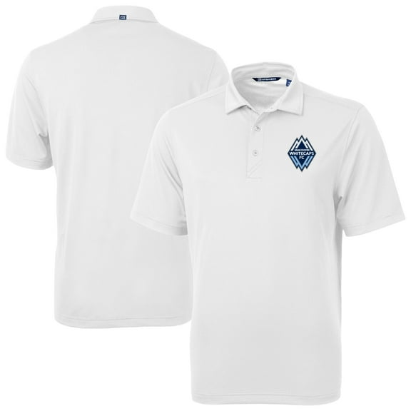 Men's-Cutter & Buck White Vancouver Whitecaps FC Big & Tall Virtue Eco Pique Recycled Polo