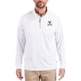 thumbnail image 1 of Men's Cutter & Buck White Virginia Cavaliers Adapt Eco Knit Stretch Recycled Quarter-Zip Pullover, 1 of 2