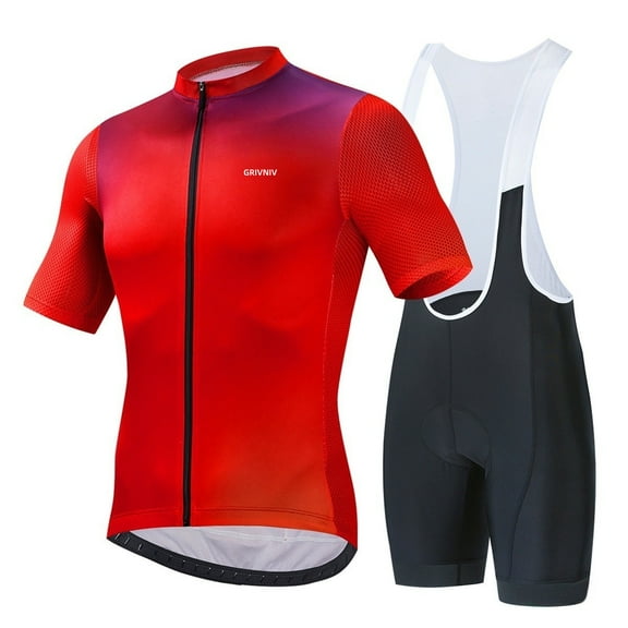 Men's Cycling Clothing Quick-dry Breathable Mountain Bike Cycling Jersey with Cycling Bib Shorts Set