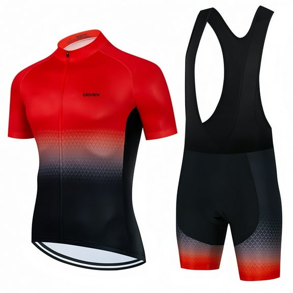 Men's Cycling Clothing Quick-dry Breathable Mountain Bike Cycling Jersey with Cycling Bib Shorts Set