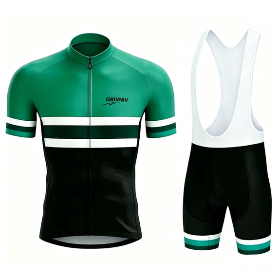 Men's Cycling Clothing Quick-dry Breathable Mountain Bike Cycling Jersey with Cycling Bib Shorts Set