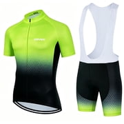 Mens Cycling Clothing Quick-dry Breathable Mountain Bike Cycling Jersey with Cycling Bib Shorts Set