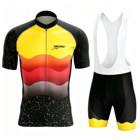 Men's Cycling Clothing Quick-dry Breathable Mountain Bike Cycling Jersey with Cycling Bib Shorts Set