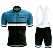 Mens Cycling Clothing Quick-dry Breathable Mountain Bike Cycling Jersey with Cycling Bib Shorts Set