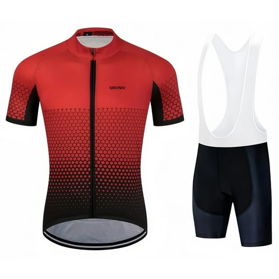 Men's Cycling Clothing Quick-dry Breathable Mountain Bike Cycling Jersey with Cycling Bib Shorts Set