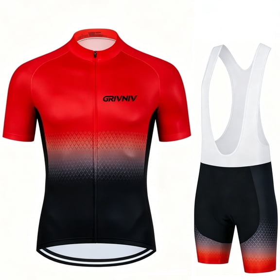 Men's Cycling Clothing Quick-dry Breathable Mountain Bike Cycling Jersey with Cycling Bib Shorts Set