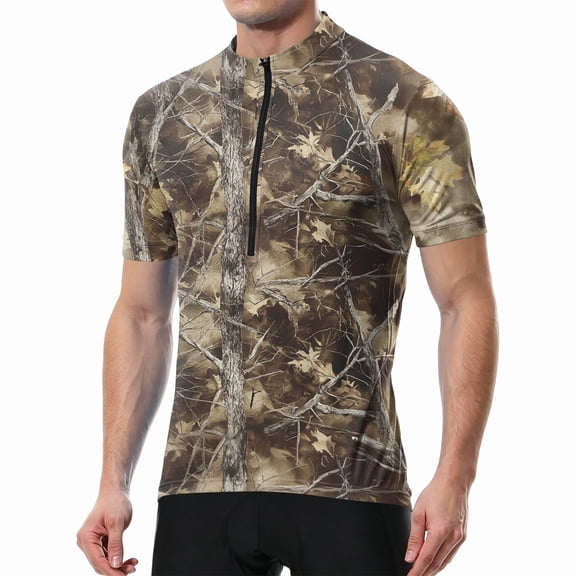 Men's Cycling Jersey Graphic Short Sleeve Breathable Mesh Quick Dry Bike Shirt, Moisture Wicking Cycling Clothes for Road Mtb Riding Bronze S