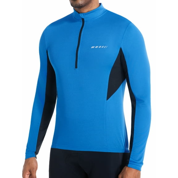 Leopatrix Men's Long Sleeve Cycling Jersey Spring Fall Road Bike Shirt Biking Bicycle Mountain Bike Jersey with 3+1 Rear Pockets