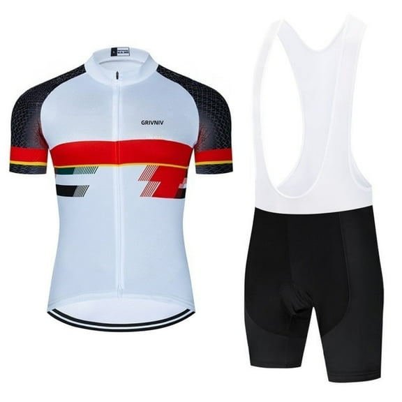 Men's Cycling Jersey Sets Road Bike Jersey Riding Shirts, Bib Shorts with Pockets Padded