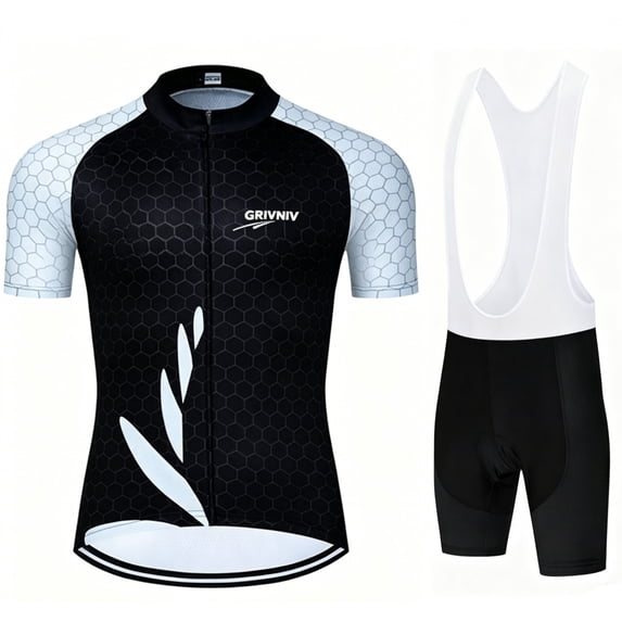 Men's Cycling Jersey Sets Road Bike Jersey Riding Shirts, Bib Shorts with Pockets Padded