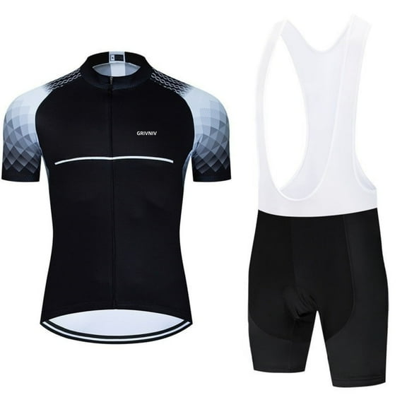 Men's Cycling Jersey Sets Road Bike Jersey Riding Shirts, Bib Shorts with Pockets Padded
