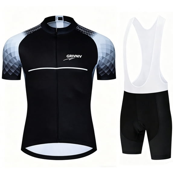 Men's Cycling Jersey Sets Road Bike Jersey Riding Shirts, Bib Shorts with Pockets Padded