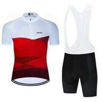 Men's Cycling Jersey Sets Road Bike Jersey Riding Shirts, Bib Shorts with Pockets Padded