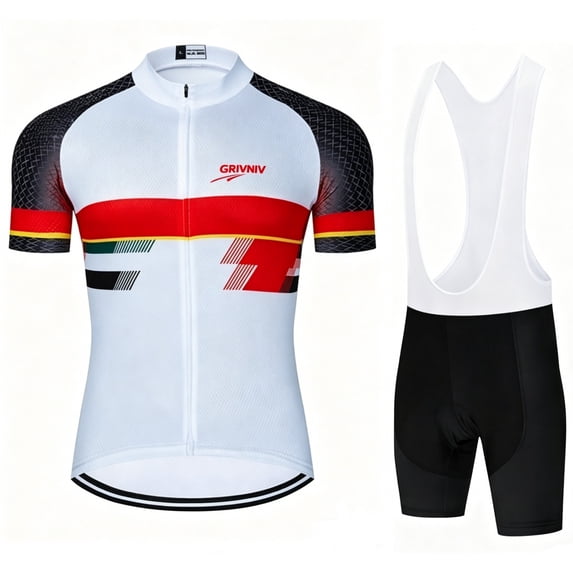 Men's Cycling Jersey Sets Road Bike Jersey Riding Shirts, Bib Shorts with Pockets Padded