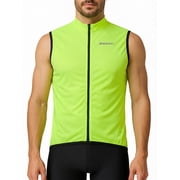 Qualidyne Mens Sleeveless Bike Jersey, Full-Zip Quick-Dry Cycling Vest Top with 3 Rear Pockets & Reflective Detail