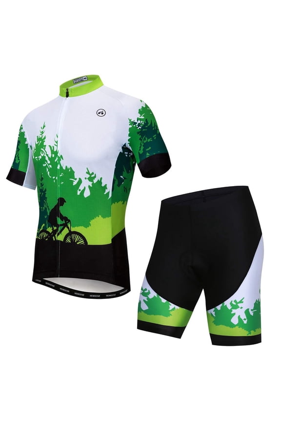 Men's Cycling Jersey with D Padding for Road Bike Comfortable Breathable Bicycle Riding Shirt
